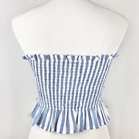 NWOT SHEIN Shirred Ruffle Hem Strapless Top & Pants Set - Picture 7 of 15